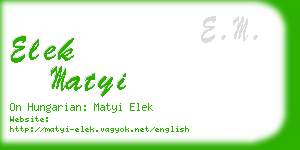 elek matyi business card